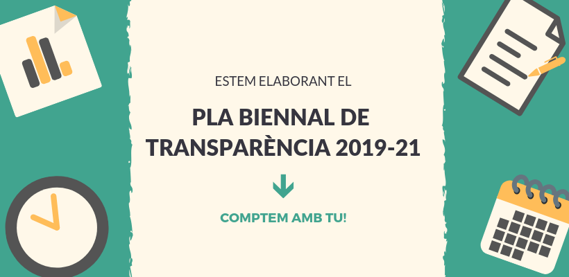 Transparència obri a la participació ciutadana el I Pla Biennal de Transparència 2019-2021 de la Generalitat